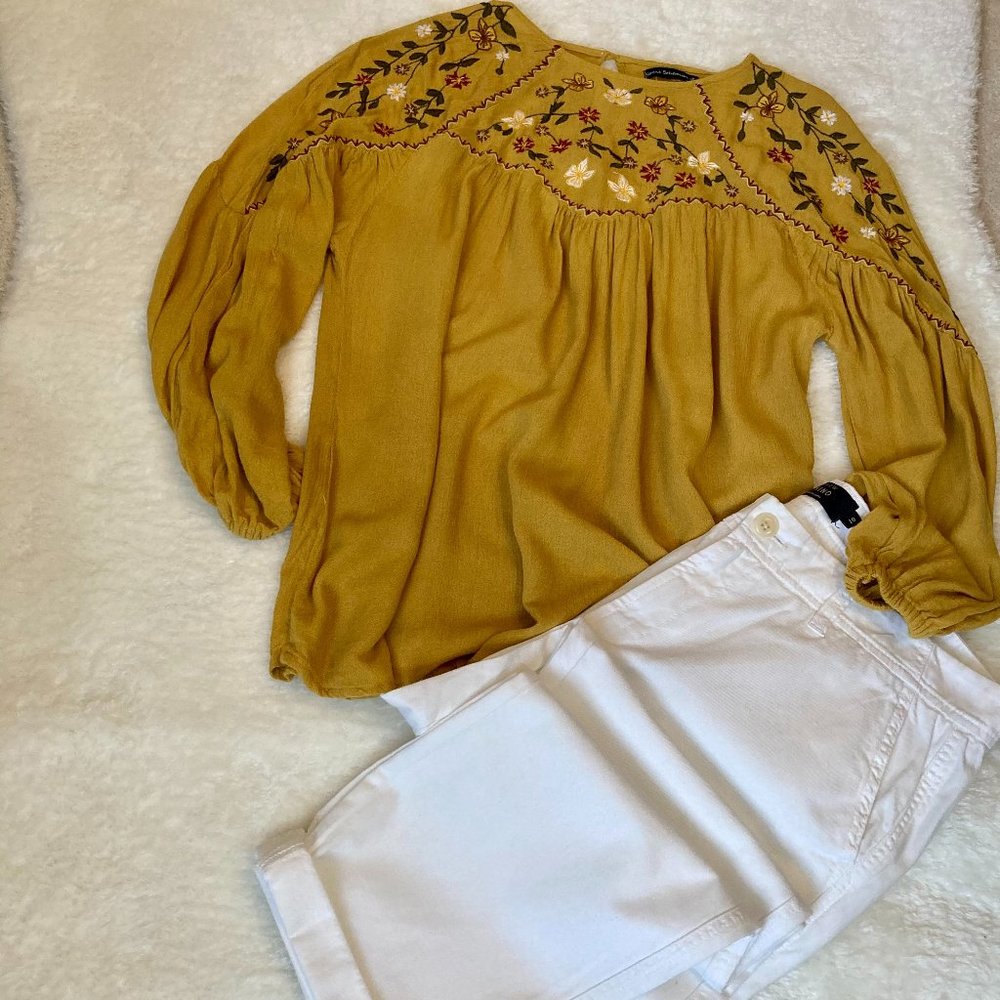 Serene Bohemian Embroidered Women's Top